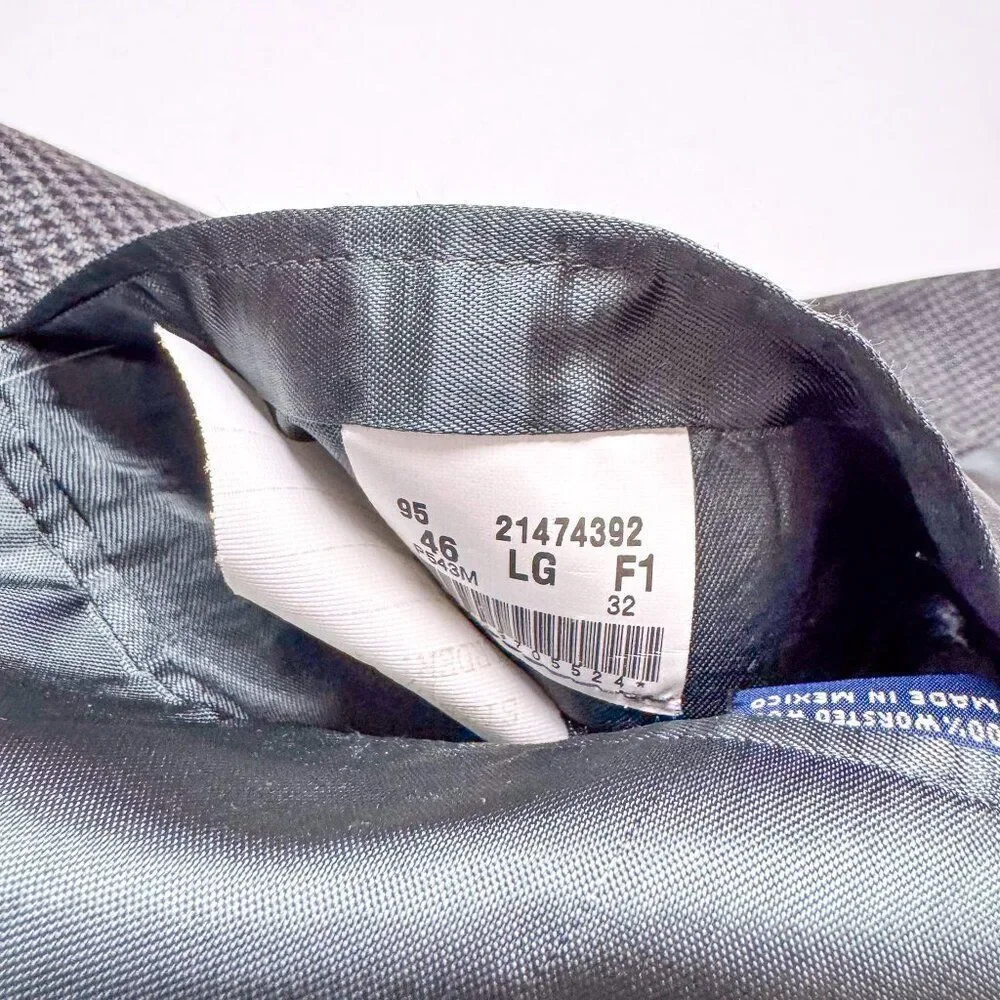 VTG Brooks Brothers 346 Blazer Mens 46L Gray Worsted Wool Office Casual‎ Wedding